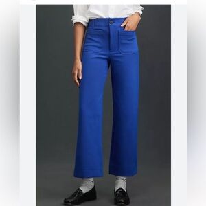 Maeve by Anthropologie Collette knit wide leg pants. Cobalt blue. 33T